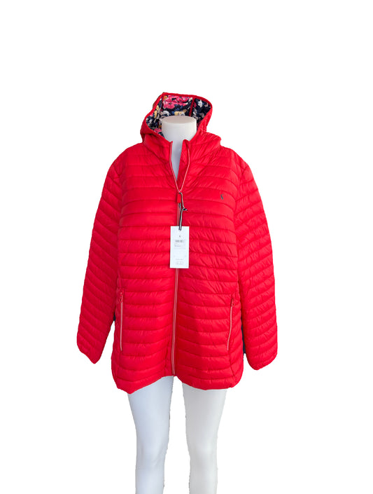 Ex Joules Women's Red 'Snug' Padded Coat (Size 20)